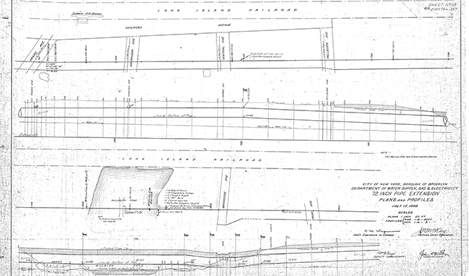 1908 drawings depicting original 72-inch water transmission main under Sunrise Highway 1908 drawings depicting original 72-inch water transmission main under Sunrise Highway