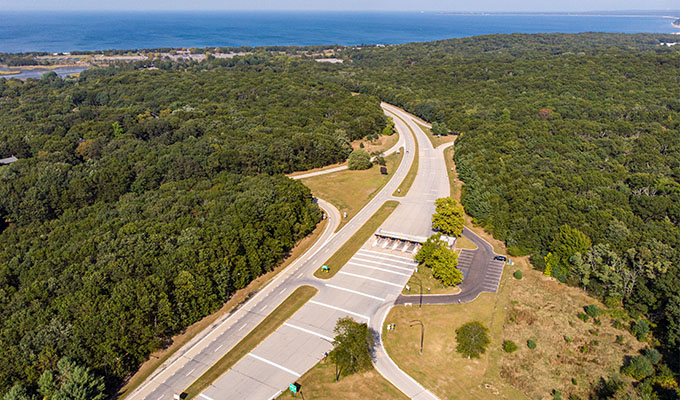 Sunken Meadow State Park Gateway Building_Sunken Meadow State Parkway Approach