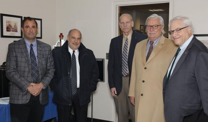 Left to right: D&B Leadership, William D. Merklin, P.E., Joseph H. Marturano, Robert L. Raab, P.E., BCEE, CCM, Richard M. Walka and Steven A. Fangmann, P.E., BCEE at Jericho Water District.