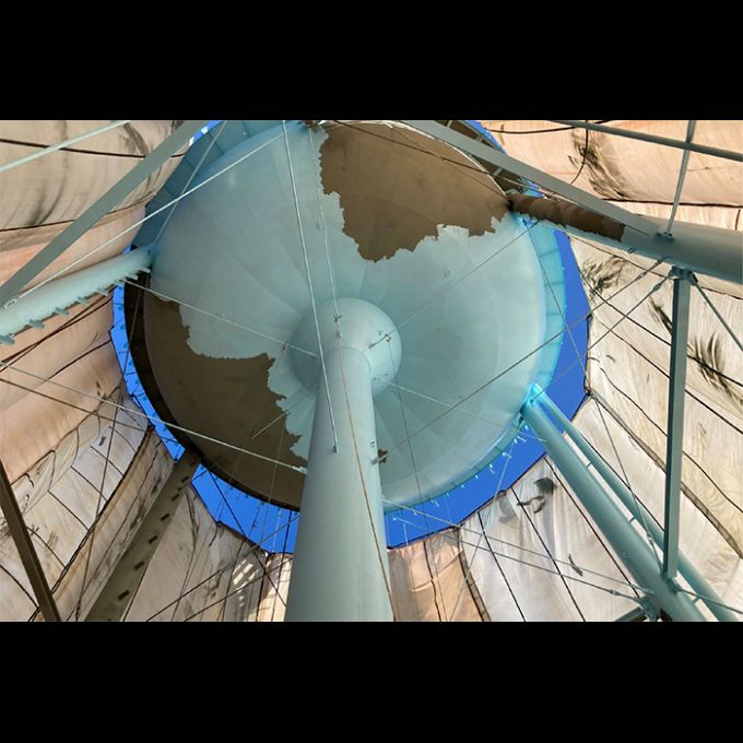 Center riser and underside of tank bowl during application of intermediate coat