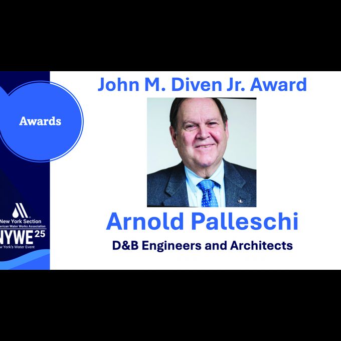 At the event, Arnold Palleschi was awarded the prestigious John M. Diven Jr. Award that embodies commitment, service and leadership in the water industry.
