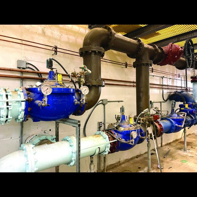 A complex bypass system was designed to allow the District to divert treatment while awaiting final regulatory approval under the deferral. The control valves provide system pressure relief and PTAS blowoff.