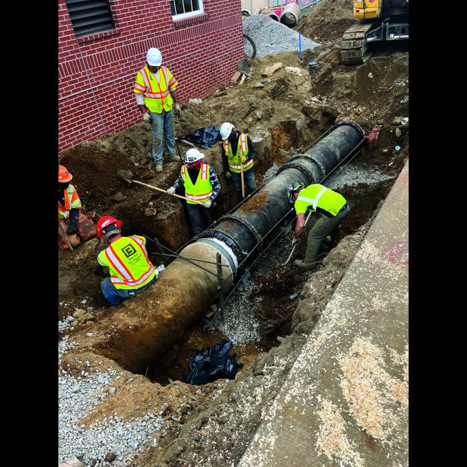 Complex upgrades to the site’s piping network included integrating the new AOP/GAC treatment building with the existing well, pumping systems, and concrete water mains.