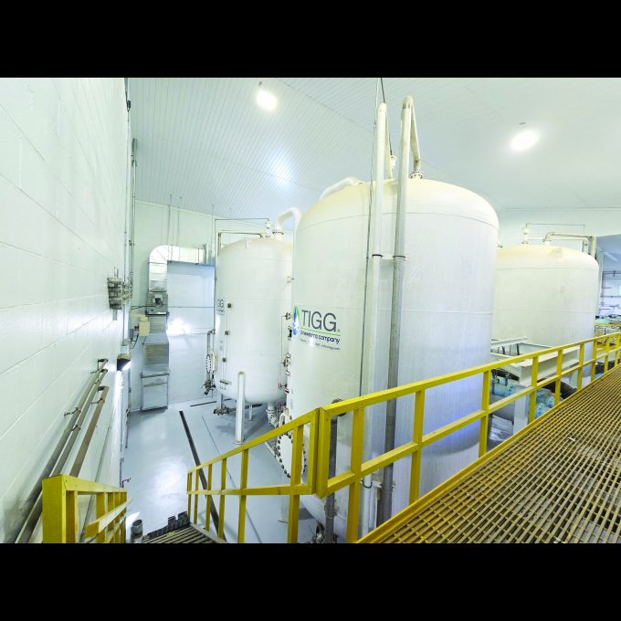 Granular Activated Carbon (GAC) vessels were installed to quench residual hydrogen peroxide after UV treatment and adsorb PFAS compounds.