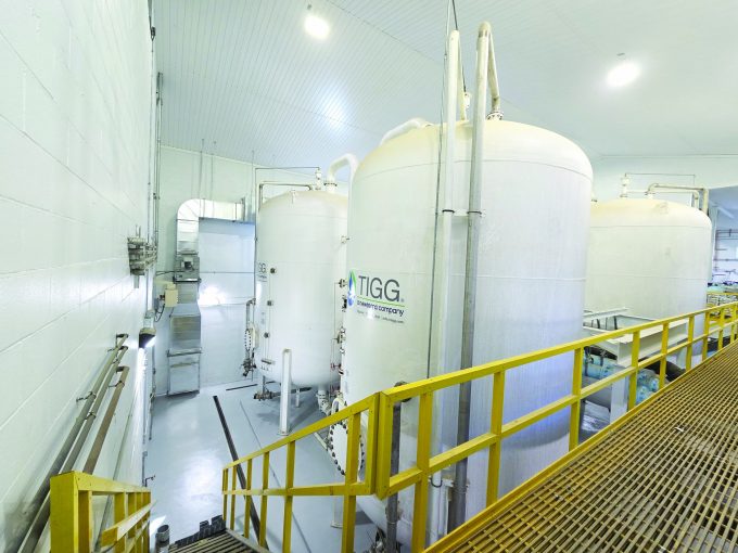 Granular Activated Carbon (GAC) vessels were installed to quench residual hydrogen peroxide after UV treatment and adsorb PFAS compounds.