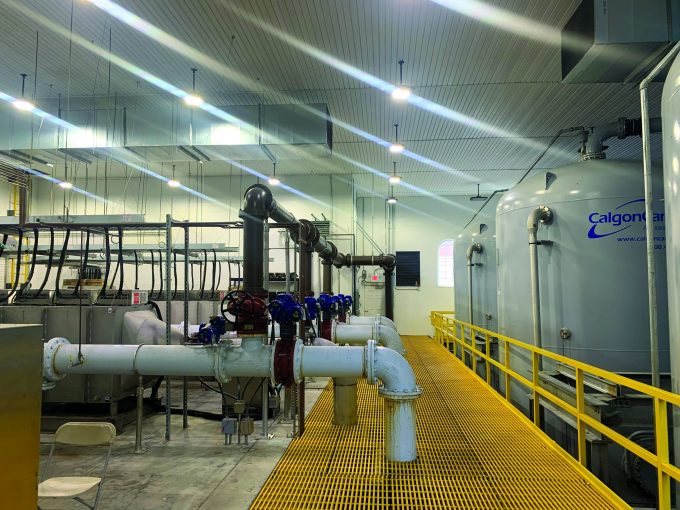 The AOP system is the only approved method of removing 1,4-dioxane, while paired GAC vessels address PFOA and PFOS.