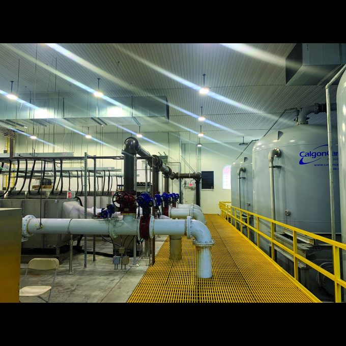 The AOP system is the only approved method of removing 1,4-dioxane, while paired GAC vessels address PFOA and PFOS.